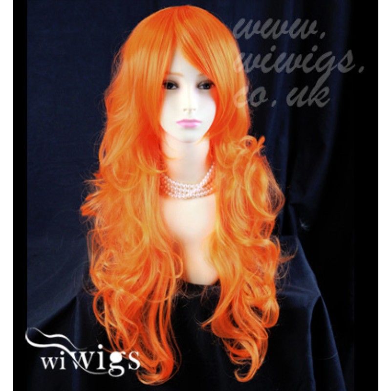 long orange wig cosplay