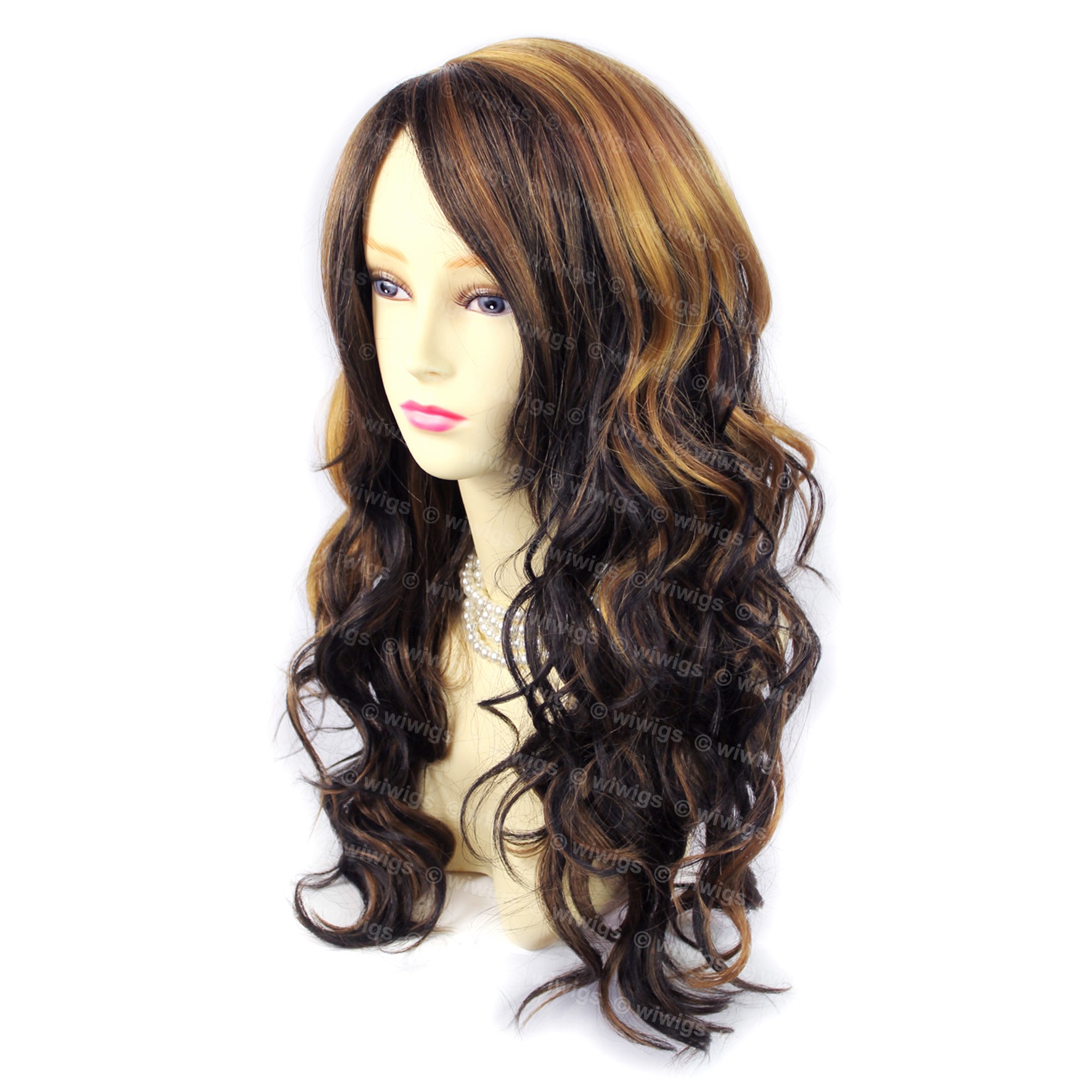 Wiwigs Wavy Strawberry Blonde And Golden Blonde And Dark Brown Long Ladies Wigs Wiwigs Uk 