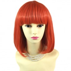 Sexy Lovely Straight Bob Neon Red Ladies Wigs Cosplay Party Hair from WIWIGS UK