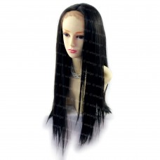 Beautiful Black Brown Long Straight Lace Front Ladies Wigs soft hair WIWIGS UK