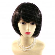 Beautiful Posh Short Hair Black & Red Ladies Wigs Summer Style from WIWIGS UK